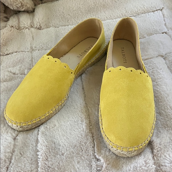 Talbots Izzy Scallop Marigold Suede Espadrilles New - 8.5 - Picture 1 of 11